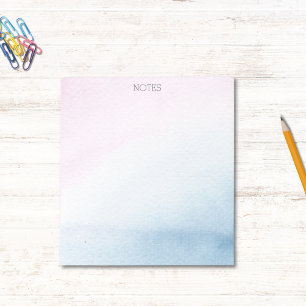 Pretty Watercolor Pink Blue Pastel Notepad