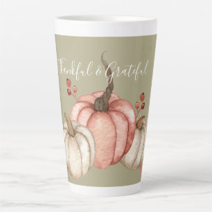 Pretty Watercolor Pumpkins on Sage Latte Mug