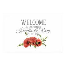 Pretty Watercolor Red Poppies Wedding