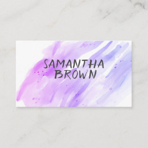 pretty watercolor stripes custom business cards