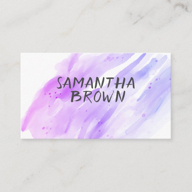 pretty watercolor stripes custom business cards (Front)