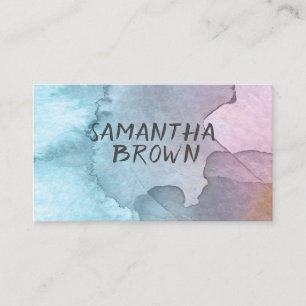 pretty watercolor stripes custom business cards