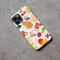 Pretty Watercolor Summer Fruits Pattern with name 