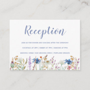 Pretty Watercolor Wildflower Wedding Enclosure Card