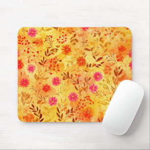 Pretty Watercolor Wildflowers Mouse Pad