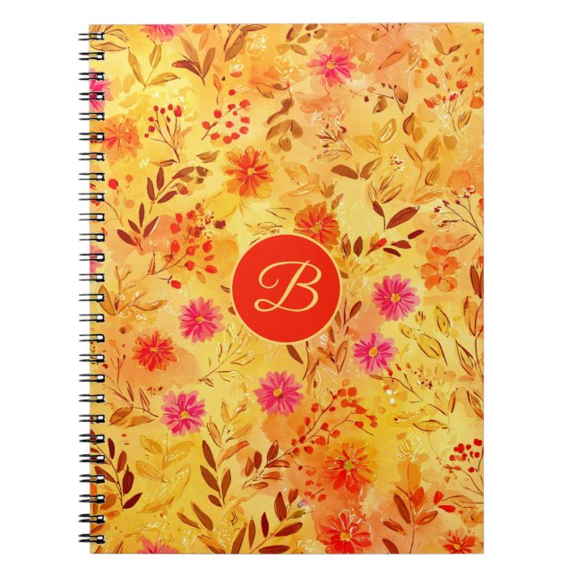 Pretty Watercolor Wildflowers Notebook (Front)