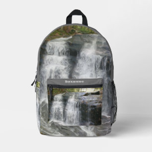 Pretty Waterfall Oil Painting Personalised Printed Backpack