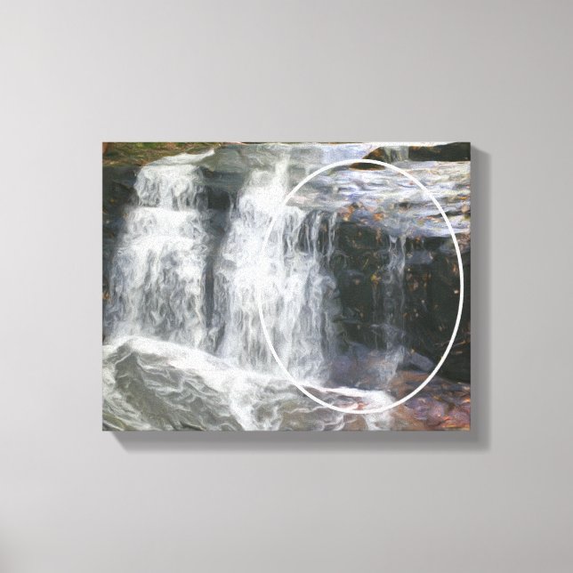 Pretty Waterfall Painting Create Your Own Photo Canvas Print (Front)