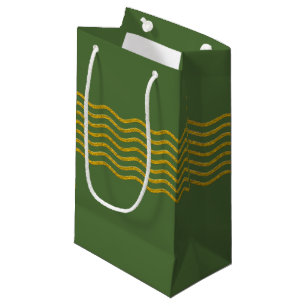 Pretty Waves gold + your backgr., text & ideas Small Gift Bag