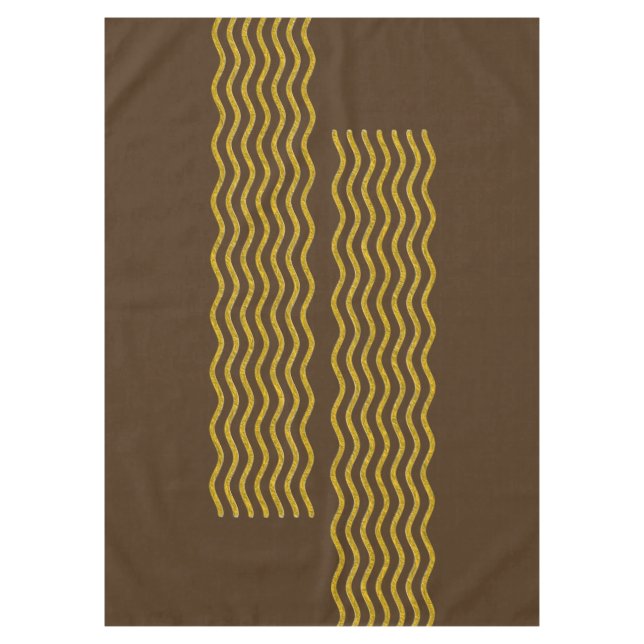 Pretty Waves gold + your backgr., text & ideas Tablecloth (Front)