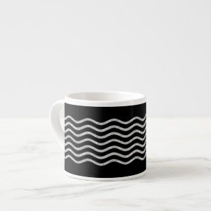 Pretty Waves silver + your backgr., text & ideas Espresso Cup
