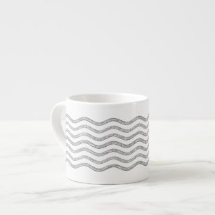 Pretty Waves silver + your backgr., text & ideas Espresso Cup