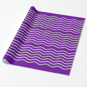 Pretty Waves silver + your backgr., text & ideas Wrapping Paper