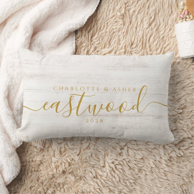 Pretty Wedding Couple Name  Lumbar Cushion (Blanket)