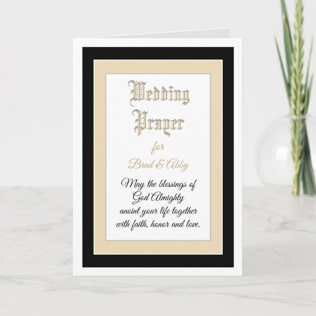 Pretty Wedding prayer custom card (Front)