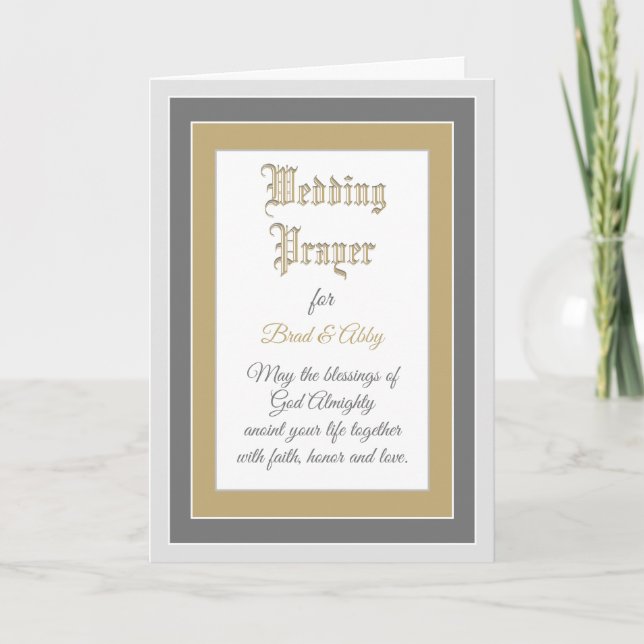 Pretty Wedding prayer custom card (Front)