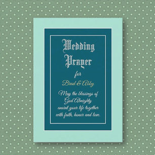 Pretty Wedding prayer custom card