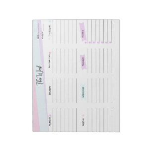 Pretty Weekly Planner & To-Do List Notepad