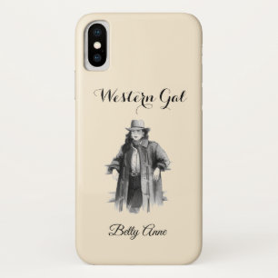 Pretty Western Lady Personalised Case-Mate iPhone Case