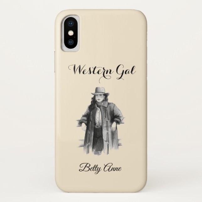 Pretty Western Lady Personalised Case-Mate iPhone Case (Back)