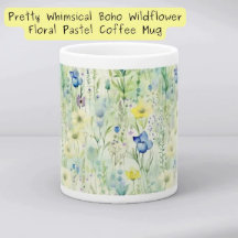 Pretty Whimsical Boho Wildflower Floral Pastel