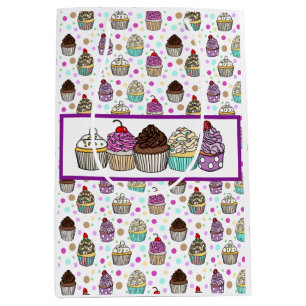 Pretty Whimsical Cupcakes Medium Gift Bag