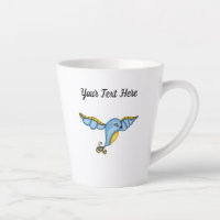 Pretty Whimsical Flying bluebird Scrolled Tail