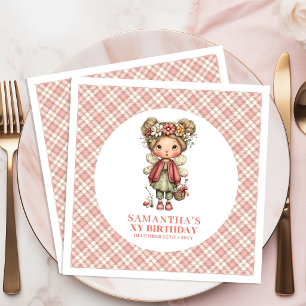 Pretty Whimsy Fairy Pastel Floral 3rd Birthday  Napkin