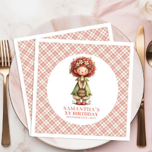 Pretty Whimsy Pink Fairy 2nd Birthday Party Napkin