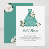 Pretty White and Teal Bridal Shower