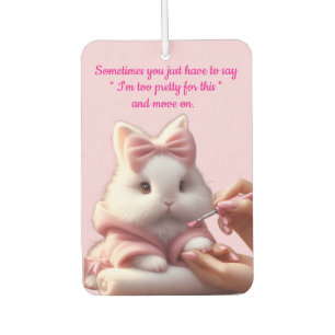 Pretty White Bunny Car Air Freshener