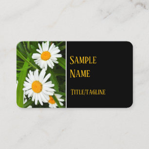 pretty white daisies flowers nature photography  business card