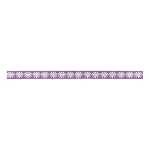 Pretty White daisies with pink centres on purple Satin Ribbon