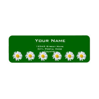 pretty white daisy flowers address label