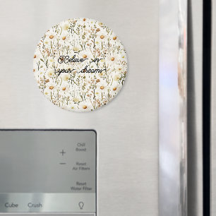 Pretty White Daisy Flowers Birthday Magnet