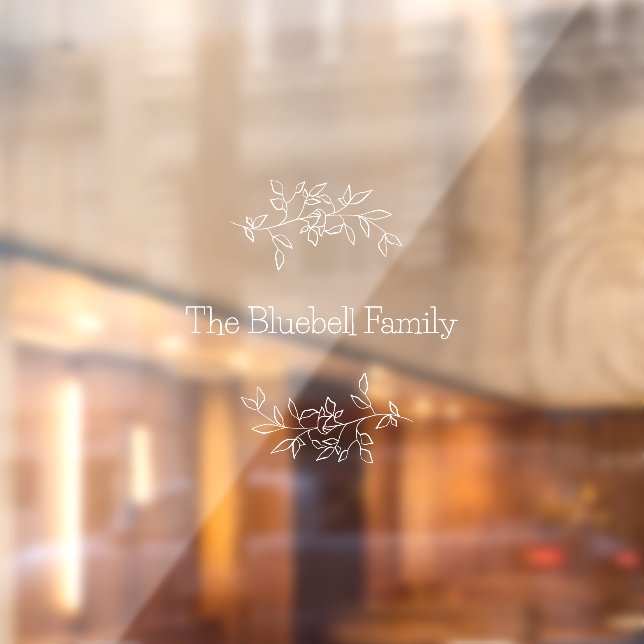 Pretty White Elegant Family Name Botanical Leaf (Sheet 2)