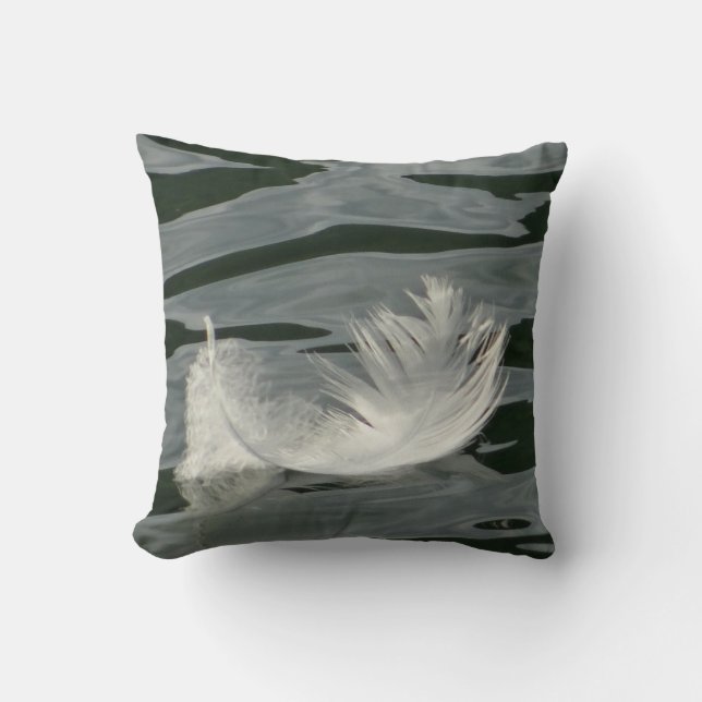 Pretty white feather cushion (Front)