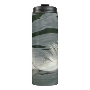 Pretty white feather thermal tumbler