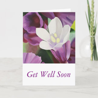 Pretty White Flower - Get Well Soon Card