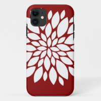 Pretty White Flower Petal Art on Red