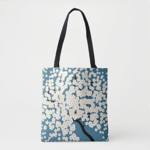 Pretty White Flowers Blossom Tree Art Tote Bag