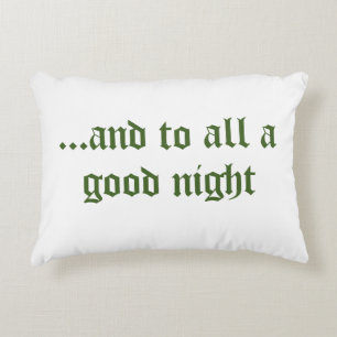Pretty white & green Christmas accent pillow