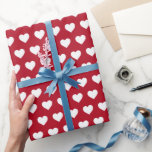 Pretty White Hearts Pattern Classic Red Wrapping Paper<br><div class="desc">Festive, modern and simple chic wrapping paper features pretty white hearts pattern on a classic red background. Wrap your presents with love, perfect for Valentine's day, Christmas holiday, wedding, birthdays or a baby shower! Exclusively designed for you by Happy Dolphin Studio. If you need any help or matching products, please...</div>