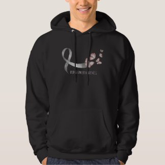 Pretty White Ribbon Support Lung Cancer Awareness Hoodie
