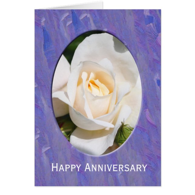 pretty white rose flower happy anniversary (Front)
