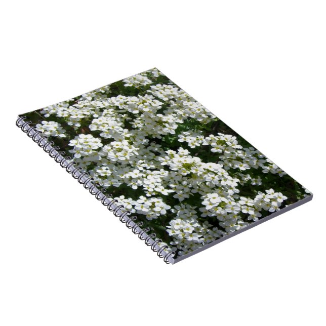 Pretty White Spring Flowers Photo Spiral Notebook (Right Side)