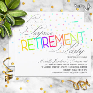 Pretty White Surprise Retirement Party Invitations