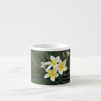 Pretty White & Yellow Tropical Flowers Espresso Cup