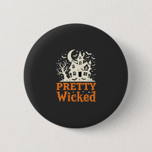 Pretty Wicked Halloween Haunted House_1 6 Cm Round Badge