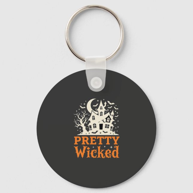 Pretty Wicked Halloween Haunted House_1 Key Ring (Front)